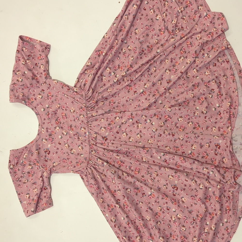 Eyee Kids Girls Size 5 Mauve with Tea Rose Print Dress